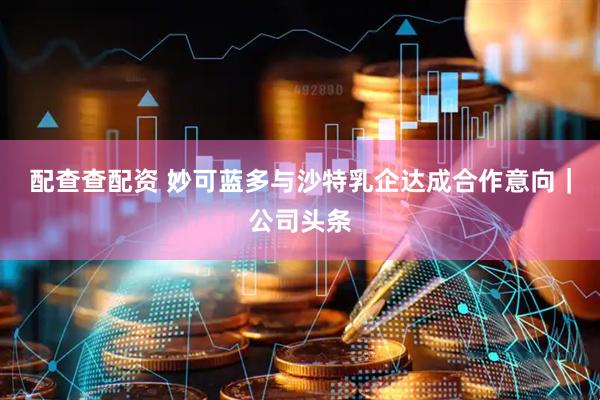 配查查配资 妙可蓝多与沙特乳企达成合作意向｜公司头条